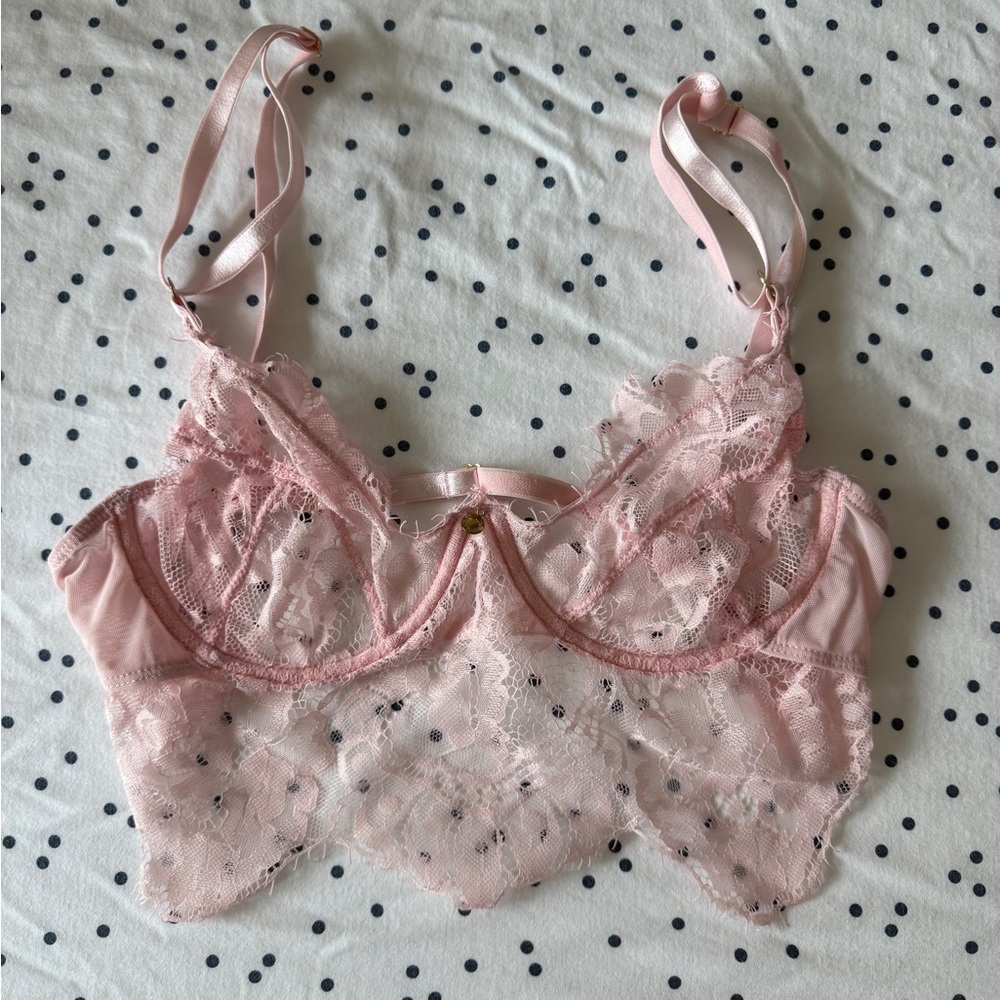 Gooseberry Intimates Be Mine Lace Bralette in Pink